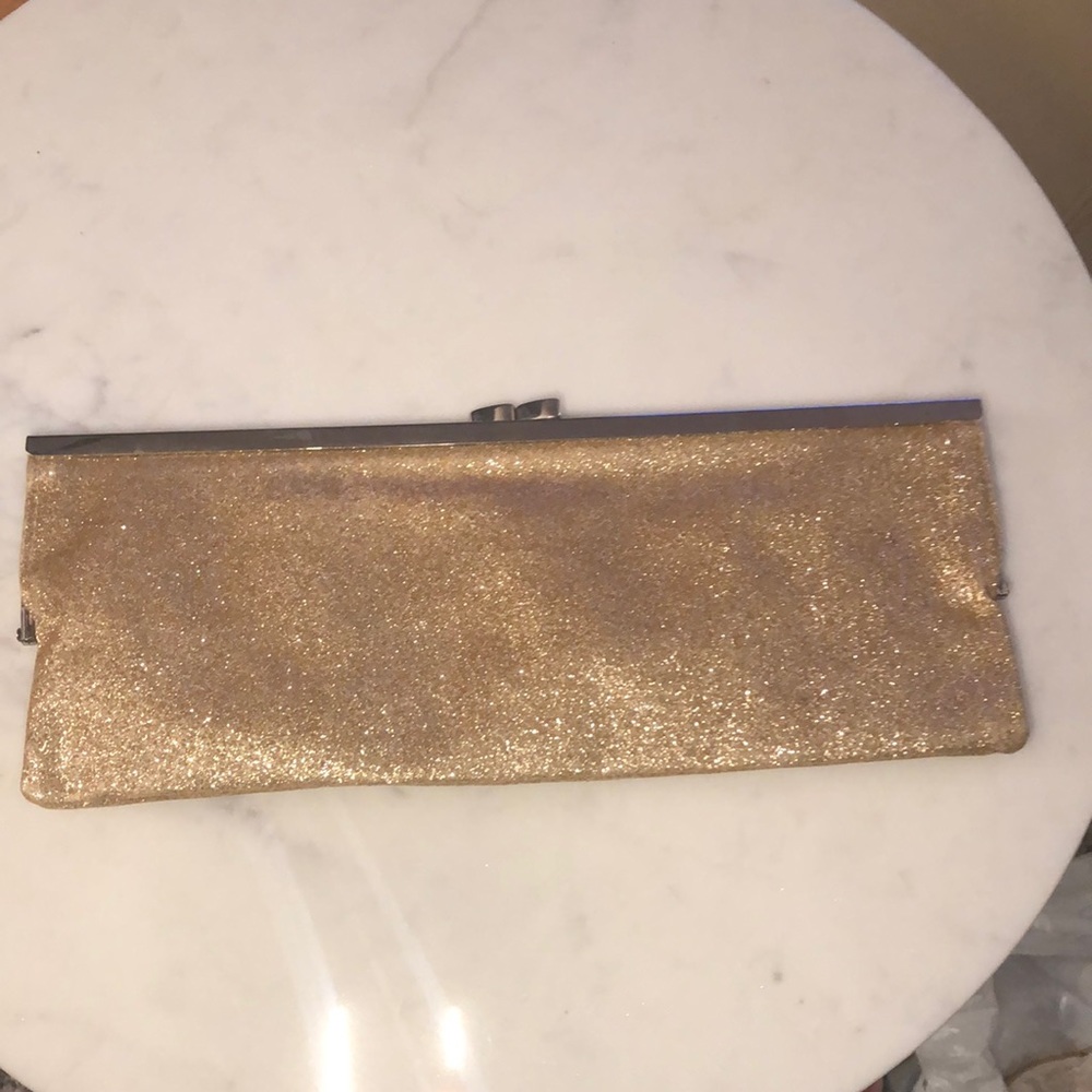 Gold glitter clutch
